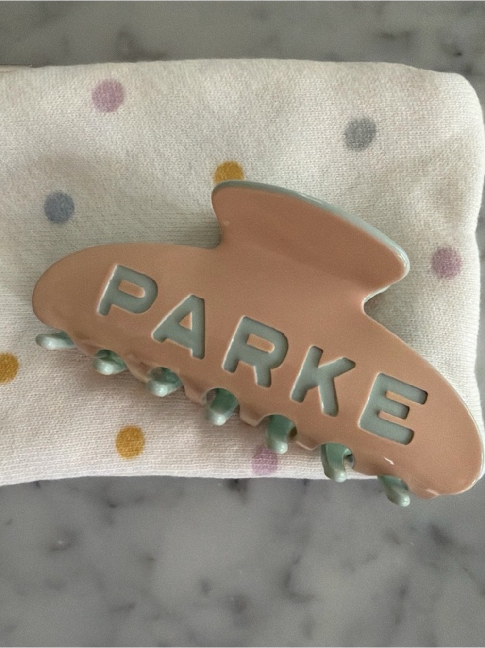NEW PARKE Claw Clip in Cupcake and Polka Dot Zipper Pouch